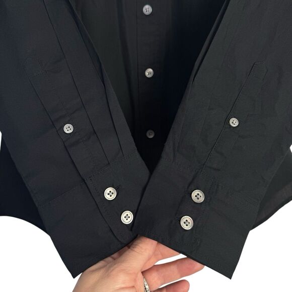 J Crew Womens Button Up Shirt Black XS Cotton Poplin Classic Preppy Work Office - Picture 7 of 11